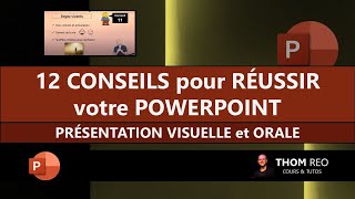 RÉUSSIR votre POWERPOINT en 12 CONSEILS pratiques  exposé oral conférence présentation [upl. by Nerfe226]