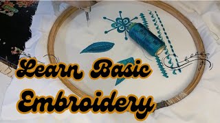 How to Learn Basic Embroidery Stitches  Learn Machine Embroidery [upl. by Uba]