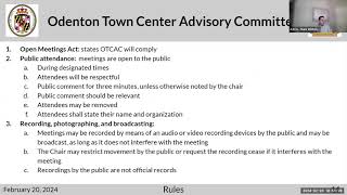 Odenton Town Center Advisory Committee Meeting  February 20 2024 [upl. by Kotick]