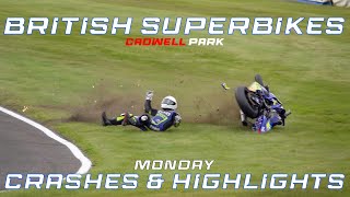 British Superbikes  Cadwell Park Monday Crashes amp Highlights Ft BSB race 23 28823 [upl. by Nyloj]