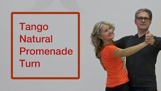 How To Dance Tango Basic  Natural Promenade Turn [upl. by Acisej204]