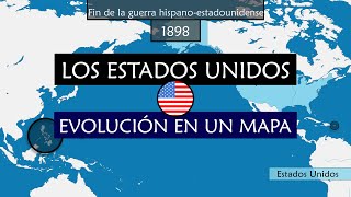 Los Estados Unidos de América  Evolución de fronteras en un mapa sin comentarios [upl. by Messere187]