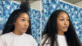 HOW TO BLEND NATURAL 4B HAIR WITH KINKY CURLY BUNDLES  Illimité Hair [upl. by Huxley]