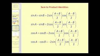 Sum to Product and Product to Sum Identities [upl. by Nodnrb]