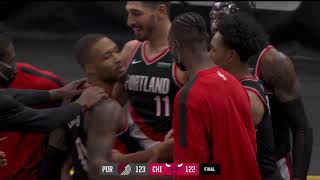 Damian Lillard Calls Game For The Blazers  Highlights vs Bulls [upl. by Eniamert22]