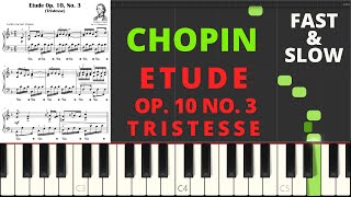 Etude Op 10 No 3 – Tristesse  CHOPIN  Simplified Version Easy Intermediate Piano  Tutorial [upl. by Aikaz]