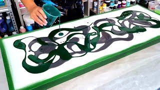 East Waters  Spirit and Memories Part 2  Gorgeous Greens  Fluid Painting  Acrylic Pouring [upl. by Nelac]