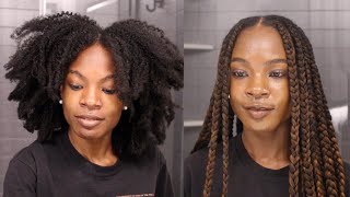 HOW TO DO LARGE KNOTLESS BOX BRAIDS ON YOURSELF STEP BY STEP FOR BEGINNERS [upl. by Levey]