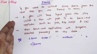 Forms in HTML  HTML in telugu [upl. by Gudrin]