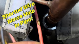 Shorted Wire Blows Hole In Refrigeration Line Lost All Its Charge [upl. by Gaither328]