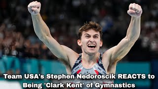 Team USAs Stephen Nedoroscik REACTS to Being Clark Kent of Gymnastics [upl. by Dlareme]