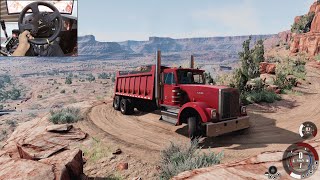 Transporting heavy rocks through dangerous roads  BeamNGDrive  Thrustmaster TX [upl. by Nerrej]