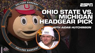 Lee Corsos headgear pick for Michigan vs Ohio State with Aidan Hutchinson 🙌  College GameDay [upl. by Leal515]