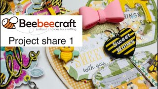 Bee themed embellishments beebeecraft project share 1 [upl. by Bartko428]