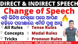 Direct And Indirect SpeechRules ConceptTricksSpeech NarrationEnglish GrammarSSCOSSSC RAILWAY [upl. by Akilak614]