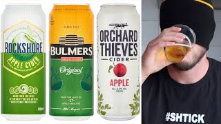 BULMERS v ORCHARD THIEVES v ROCKSHORE CIDER  Blind Taste test [upl. by Takken]