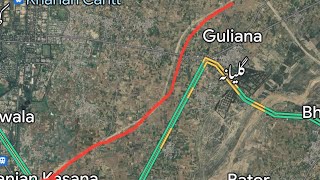 DRONE View kharian sialkot motorway update m12 gujrat 1 bismilah chok to bhagwal [upl. by Wurster409]