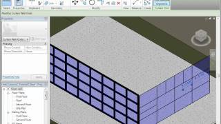 Revit Architecture  Adding and Removing Curtain Grids and Mullions [upl. by Eliades]