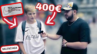 13 JÄHRIGER HYPEBEAST MIT EINER 8000€ ROLEX😱🔥💸 WIE VIEL IST DEIN OUTFIT WERTSTREET UMFRAGEMAHAN [upl. by Enirolf]