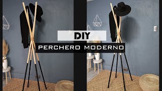 😯 Cómo hacer un perchero de pie moderno  DIY percheros 🔨😍 [upl. by Ness73]