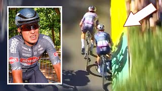 Jasper Philipsen Nearly Hits Wout van Aert into Barriers  Tour de France 2024 Stage 6 [upl. by Bertle]