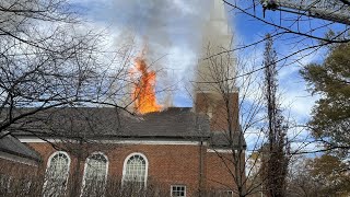 WATCH Mormon Church on fire in Chevy Chase Maryland [upl. by Cordier25]