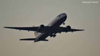 朝日に染まる機体 British Airways Boeing 777200ER GYMMG 羽田空港 離陸 20121125 [upl. by Indihar616]