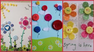 Beautiful button craft stylish greeting card decoration ideas [upl. by Hsreh115]