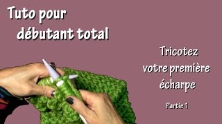 Tuto tricot pour débutant total  Première écharpe Part I [upl. by Pinzler]