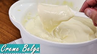 CREME BELGA PARA RECHEAR BOLOS E TORTAS DELICIOSO E SUPER FÁCIL  Menino Prendado [upl. by Akamahs61]