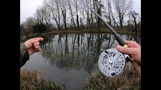 Chalk Stream Trout Fishing With a Centrepin Reel  UK Fishing [upl. by Thelma]