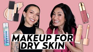 The BEST Makeup for Dry Skin Foundation Blush Concealer amp More Makeup Artist Picks [upl. by Etirugram148]