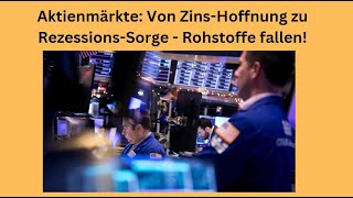 Aktienmärkte Von ZinsHoffnung zu RezessionsSorge  Rohstoffe fallen Videoausblick [upl. by Ahker]