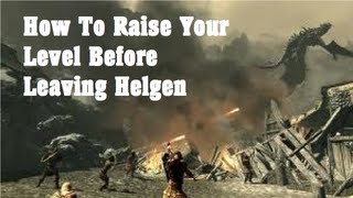 Skyrim  How To Raise Your Level Before Leaving Helgen Destruction Booster [upl. by Mosby]