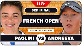 PAOLINI vs ANDREEVA • French Open 2024 SF • LIVE Tennis Watchalong Stream [upl. by Digdirb210]