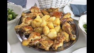 Piletina sa senfom i mladim krumpirom Mustard Chicken Young potatoes  Sašina kuhinja [upl. by Nogaem]