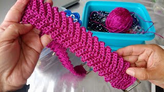 Asa Tejida a Crochet En Punto Espiga Para Bolsos Tejidos [upl. by Nicram894]