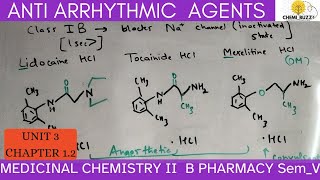 ANTI ARRHYTHMIC DRUGS  MEDICINAL CHEMISTRY II  UNIT 3  Part 2 [upl. by Hett]