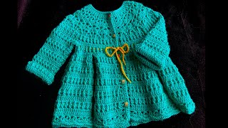 Crochet coat  cardigan sweater pattern for girls 23 yrs and up to 7 yrs HOW TO by Crochet for Baby [upl. by Lemal794]