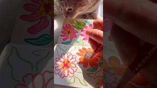 drawing zinnias sketchbook colorpencil [upl. by Meredeth]