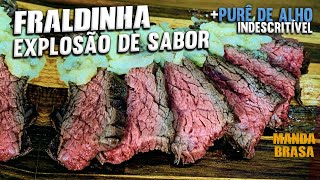 Receita de fraldinha na churrasqueira com purê de alho indescritível [upl. by Dorree485]