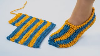 Fastest crochet slippers for beginners  easy pattern [upl. by Onairelav]