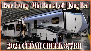 MID Bunk Loft Fifth Wheel 2024 Cedar Creek 377BH 5th Wheel by Forestriver rvs at Couchs RV Nation [upl. by Yenahc233]