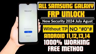 Samsung Frp Bypass 2024Android 1314 New Security 2024 JulyAugust100 Working Solution [upl. by Mou]