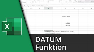 Excel Datum Funktion  DATUM ✅ Tutorial [upl. by Hurwit628]