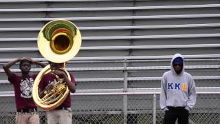 Whitehaven High School Marching Band  Tubas and Percussion 1 vs 11  2014 [upl. by Gudrin109]