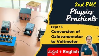 Conversion of Galvanometer to Voltmeter  2nd PUC Physics lab Experiments physicslabexperiments [upl. by Somisareg643]