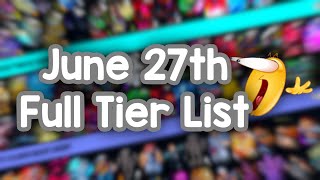 YBA FULL July 27th Tier List [upl. by Lilly]