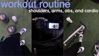 🏋🏽‍♀️ Workout Routine  shoulders arms abs and cardio [upl. by Zandra495]