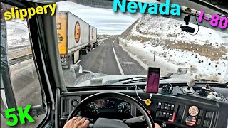 POV TRUCK DRIVING USA 5K SLIPPERY NEVADA I80 povdriving [upl. by Lee]